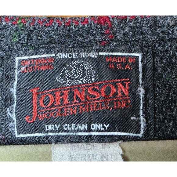 Vintage Johnson Woolen Mills Vest Size Large Wool Plaid Red Green Outdoor Zipper - Picture 2 of 12